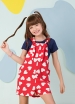 Salopete Feminina Infantil Corações