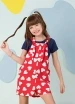 Salopete Feminina Infantil Corações