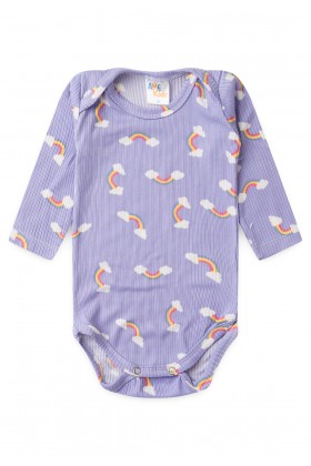 Conjunto Canelado Light Longo - Arco Iris Lilás - Ame Kids