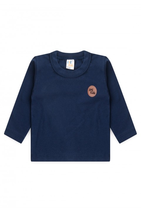 Conjunto Blusa Manga Longa e Calça Ecosustentável - Azul Marinho - Ame Kids