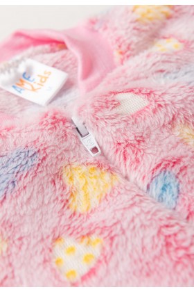 Macacão Fleece - Corações - Ame Kids