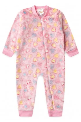 Macacão Fleece - Corações - Ame Kids