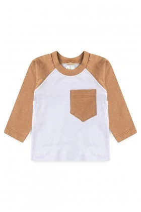 Conjunto Blusa Bolso Manga Longa e Calça - Avelã - Ame Kids
