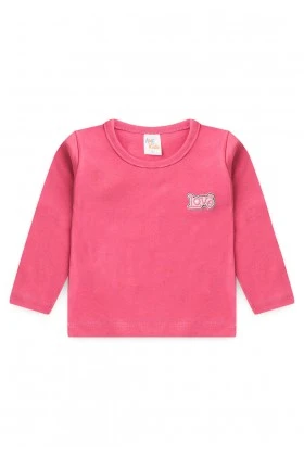 Conjunto Blusa e Calça Listrada Molecotton Menina - Rosa - Ame Kids