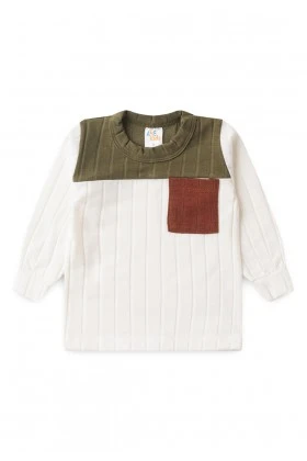 Conjunto Blusa Manga Longa Tricolor e Calça - Verde - Ame Kids