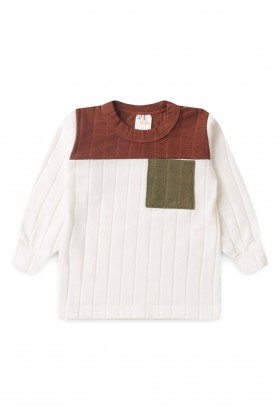 Conjunto Blusa Manga Longa Tricolor e Calça - Avelã - Ame Kids