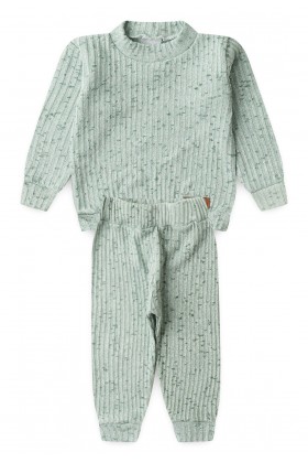 Conjunto Blusa Manga Longa e Calça Brush - Verde - Ame Kids