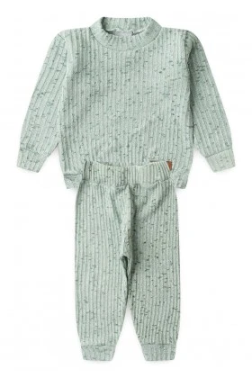 Conjunto Blusa Manga Longa e Calça Brush - Verde - Ame Kids