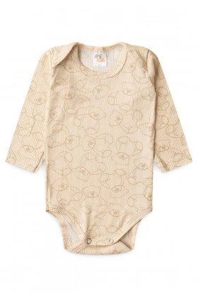 Conjunto Canelado Light Longo - Ursinho Bege - Ame Kids