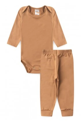 Conjunto Body e Calça Térmica - Caramelo - Ame Kids