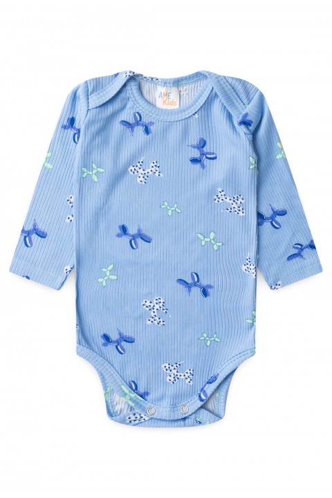 Conjunto Canelado Light Longo - Balões Azul Bebê - Ame Kids