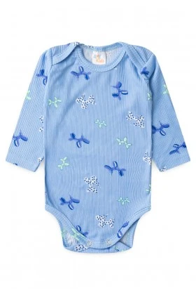Conjunto Canelado Light Longo - Balões Azul Bebê - Ame Kids