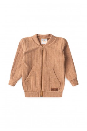 Conjunto Casaco Zíper e Calça Moletom - Avelã - Ame Kids