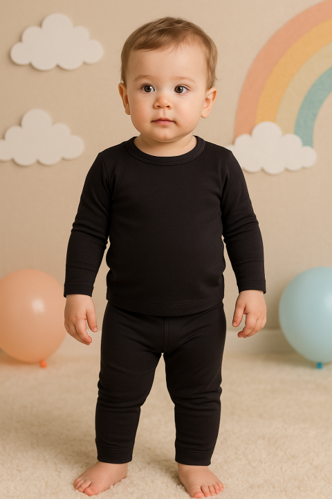Conjunto Blusa e Calça Térmica - Preto - Ame Kids