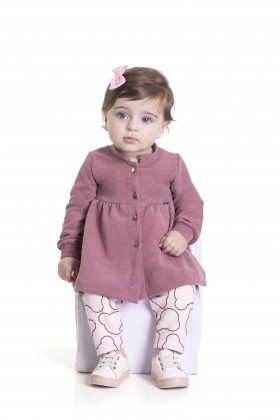 Conjunto Casaco Dupla Face - Cereja - Randa Mundu