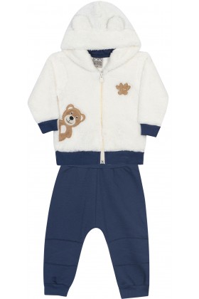 Conjunto Masculino Casaco Pelo - Azul Netuno - Randa Mundu