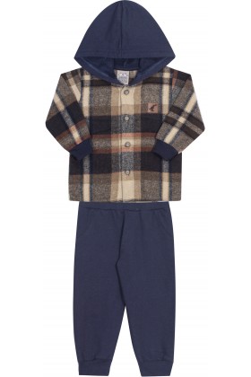 Conjunto Masculino Casaco Flanela - Caramelo - Randa Mundu