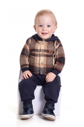 Conjunto Masculino Casaco Flanela - Caramelo - Randa Mundu
