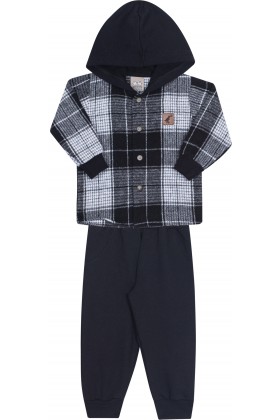 Conjunto Masculino Casaco Flanela - Chumbo - Randa Mundu