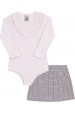 Conjunto Body e Saia - Rosa - Randa Mundu