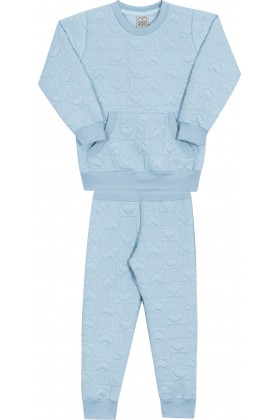 Conjunto Casaco Matelasse Corações - Aquamarine - Randa Mundu