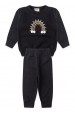 Conjunto Blusa Pompom Manga Longa e Calça Moletom - Preto - Ame Kids
