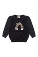 Conjunto Blusa Pompom Manga Longa e Calça Moletom - Preto - Ame Kids