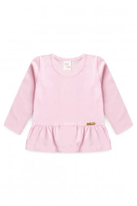 Conjunto Blusa com Babado e Calça Menina - Rosa Bebê - Ame Kids