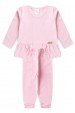 Conjunto Blusa com Babado e Calça Menina - Rosa Bebê - Ame Kids