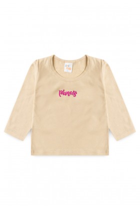 Conjunto Blusa Princess e Calça  Menina - Areia - Ame Kids