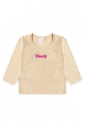 Conjunto Blusa Princess e Calça  Menina - Areia - Ame Kids