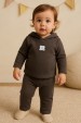 Conjunto Blusa Manga Longa Ursinho e Calça - Chumbo - Ame Kids