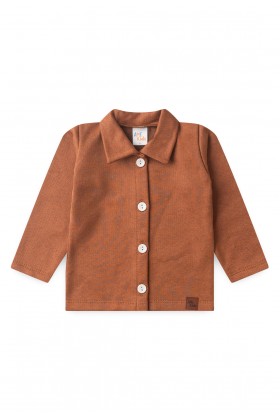 Conjunto Casaco Botões e Calça Moletom - Avelã - Ame Kids