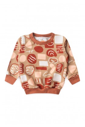 Conjunto Blusa Estampada Manga Longa e Calça - Avelã - Ame Kids