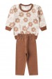 Conjunto Blusa Manga Longa e Calça Moletom - Flores Avelã - Ame Kids