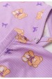 Conjunto Canelado Light Longo - Urso Lilás - Ame Kids