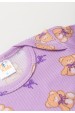 Conjunto Canelado Light Longo - Urso Lilás - Ame Kids