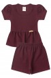 Conjunto Blusa Shorts Menina Moscou - Vinho - Ame Kids
