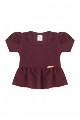 Conjunto Blusa Shorts Menina Moscou - Vinho - Ame Kids