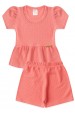 Conjunto Blusa Shorts Menina Moscou - Pêssego - Ame Kids