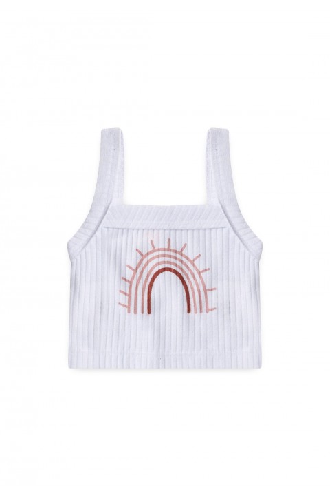 Conjunto Alcinha Canelado Curto Menina - Arco Iris Rosa - Ame Kids