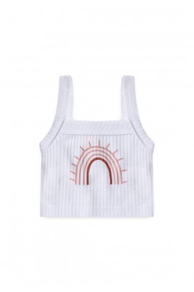 Conjunto Alcinha Canelado Curto Menina - Arco Iris Rosa - Ame Kids