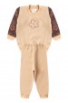 Conjunto Blusa Manga Longa e Calça Moletom - Flor Marrom - Ame Kids