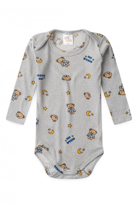 Conjunto Canelado Light Longo - Urso Mescla - Ame Kids