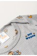 Conjunto Canelado Light Longo - Urso Mescla - Ame Kids