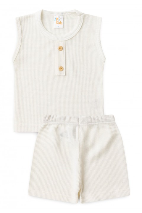 Conjunto Regata e Shorts Menino Moscou - Off-White - Ame Kids