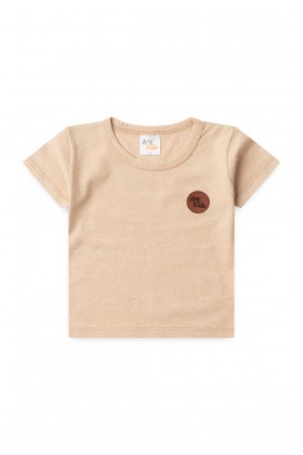 Conjunto de Meia Malha e Moletinho Ecosustentável Listrado - Areia - Ame Kids