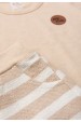 Conjunto de Meia Malha e Moletinho Ecosustentável Listrado - Areia - Ame Kids