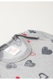 Conjunto Canelado Light Longo - Coração Mescla - Ame Kids