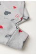 Conjunto Canelado Light Longo - Coração Mescla - Ame Kids